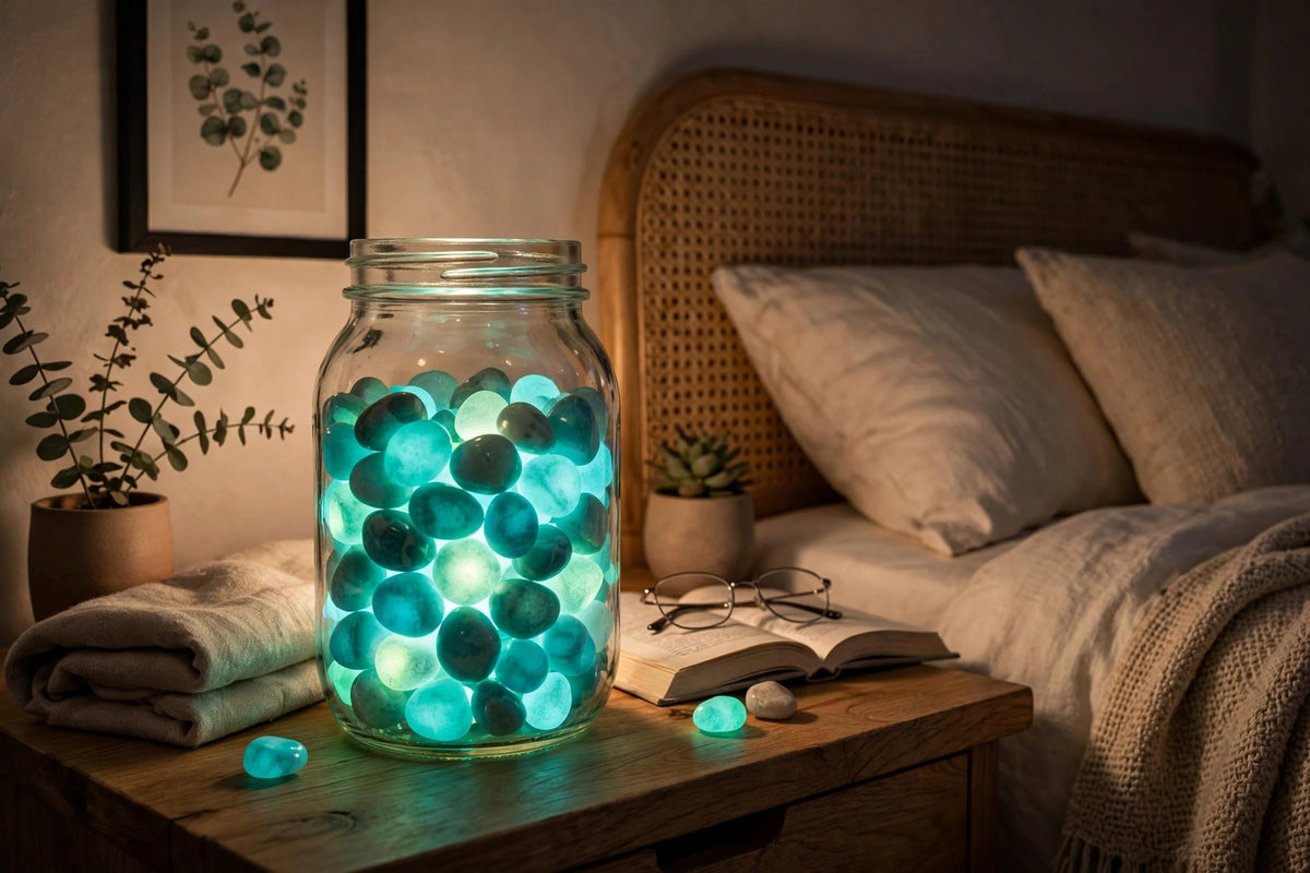 Garden Decor Luminous  Stones - Glow In Dark Pebbles (160 Pcs) -For Garden, Pathway & Fish Tank