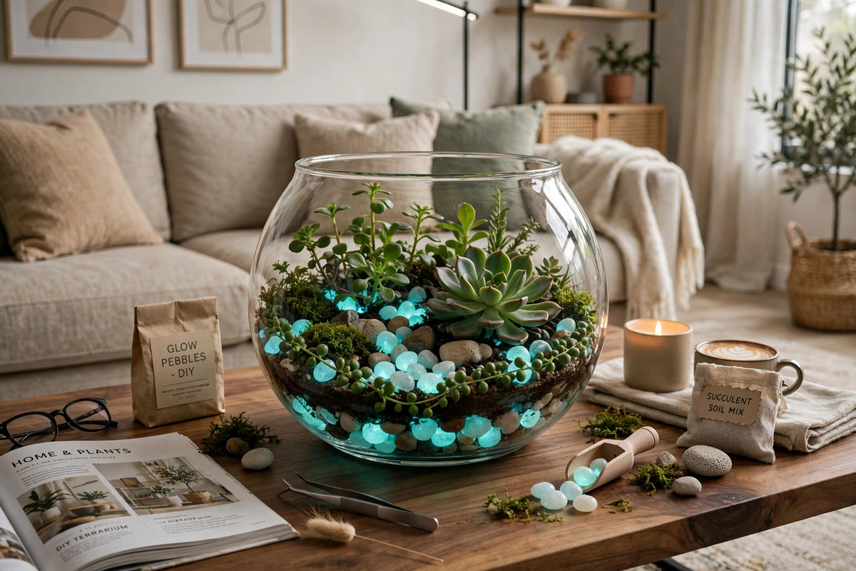 Garden Decor Luminous  Stones - Glow In Dark Pebbles (160 Pcs) -For Garden, Pathway & Fish Tank