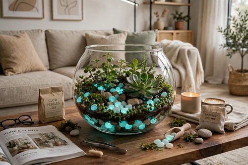 Garden Decor Luminous  Stones - Glow In Dark Pebbles (160 Pcs) -For Garden, Pathway & Fish Tank